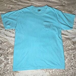 Comfort Colors Gypsy Soul Wild Heart Sailboat Tee Shirt Aqua Blue Size Large